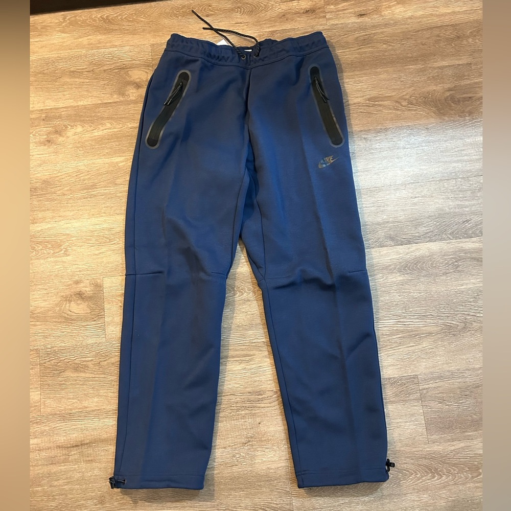 Nike Tech Fleece Pants Sweatpants Mens Large Obsidian Navy Straight Leg NWT